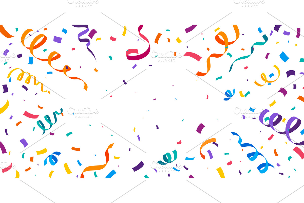 Carnival party confetti background, a Seasonal Illustration by Vector Tradition