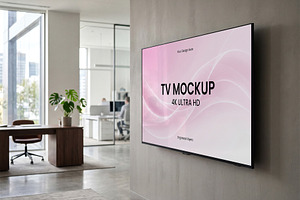 4K Ultra HD TV Screen Mockup, a Wearable Device Mockup by graphypix