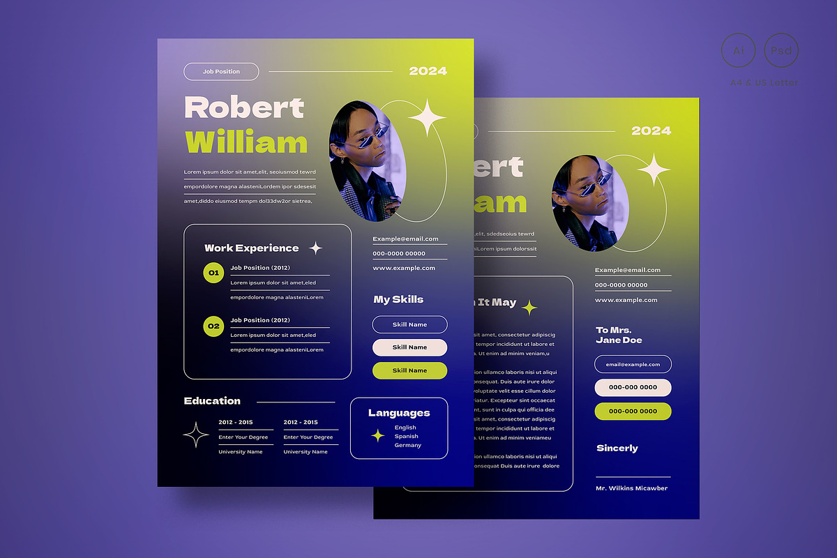 Aesthetic Resume, a Resume Template by graphicook (Photo 1 of 3)