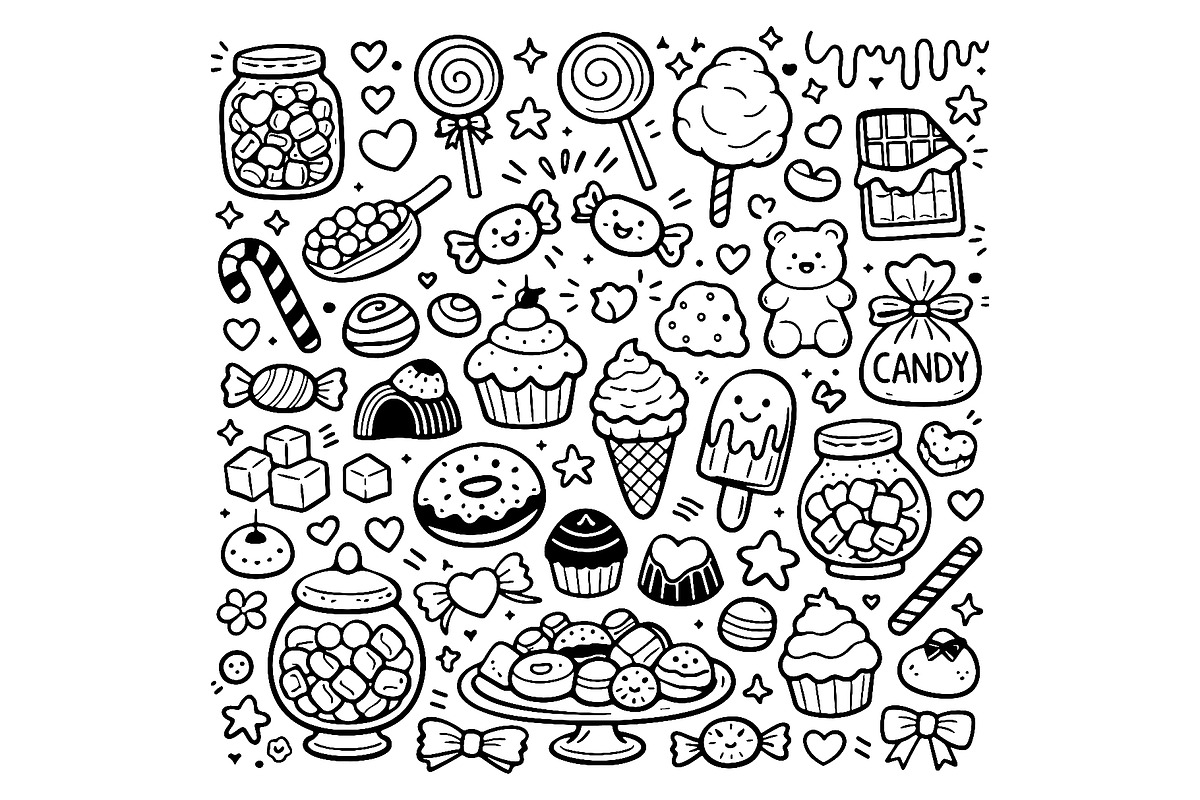 Hand drawn candy collection. Doodle, an Object Illustration by Voodz_shop (Photo 1 of 3)
