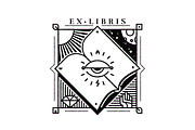 Ex Libris Bookplate with Eye, an Education Illustration by Tovarkovdesign (Thumbnail 1 of 5)