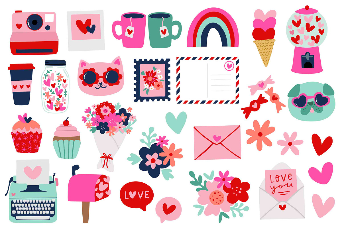 Hey Love Valentine Clipart Paper Set, an Object Graphic by Studio Hello Joy (Photo 2 of 3)