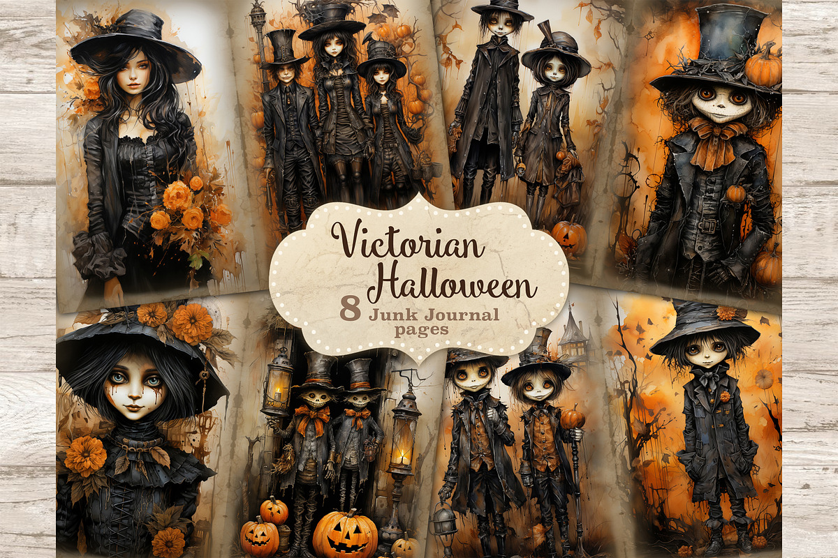 Victorian Halloween Junk Journal, a Person Illustration by GlamArtZhanna (Photo 1 of 9)