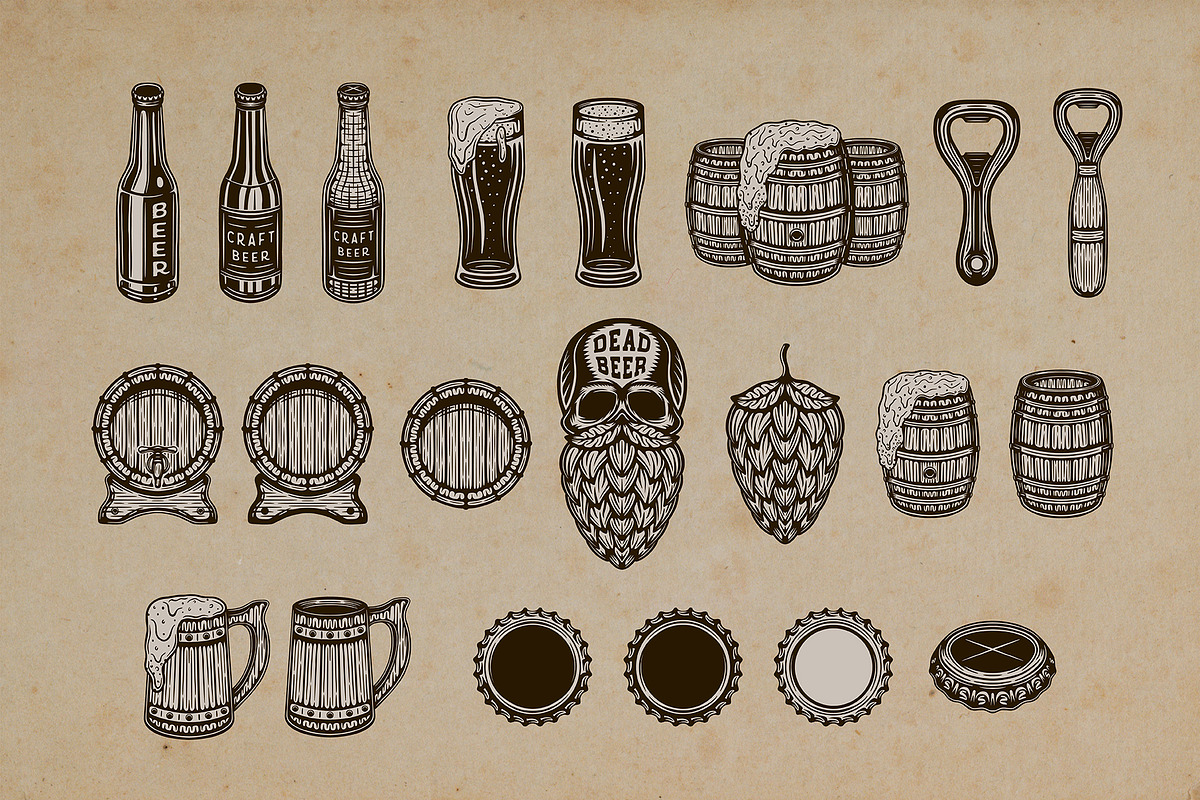 Beer Emblems in Vintage Style Part 1, a Branding & Logo Template by AkimD (Photo 5 of 6)