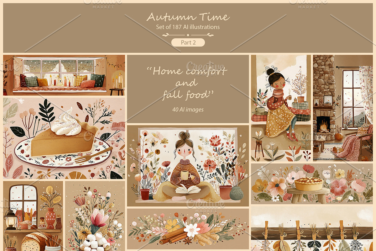 Autumn Time 4- 187 AI illustrations, a Seasonal Illustration by Pundateam (Photo 7 of 7)