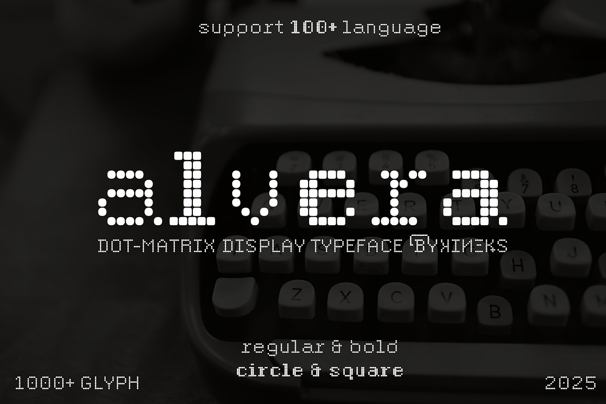 Alvera | Dot-Matrix Sans Typeface, a Sans Serif Font by By Kineks (Photo 1 of 9)