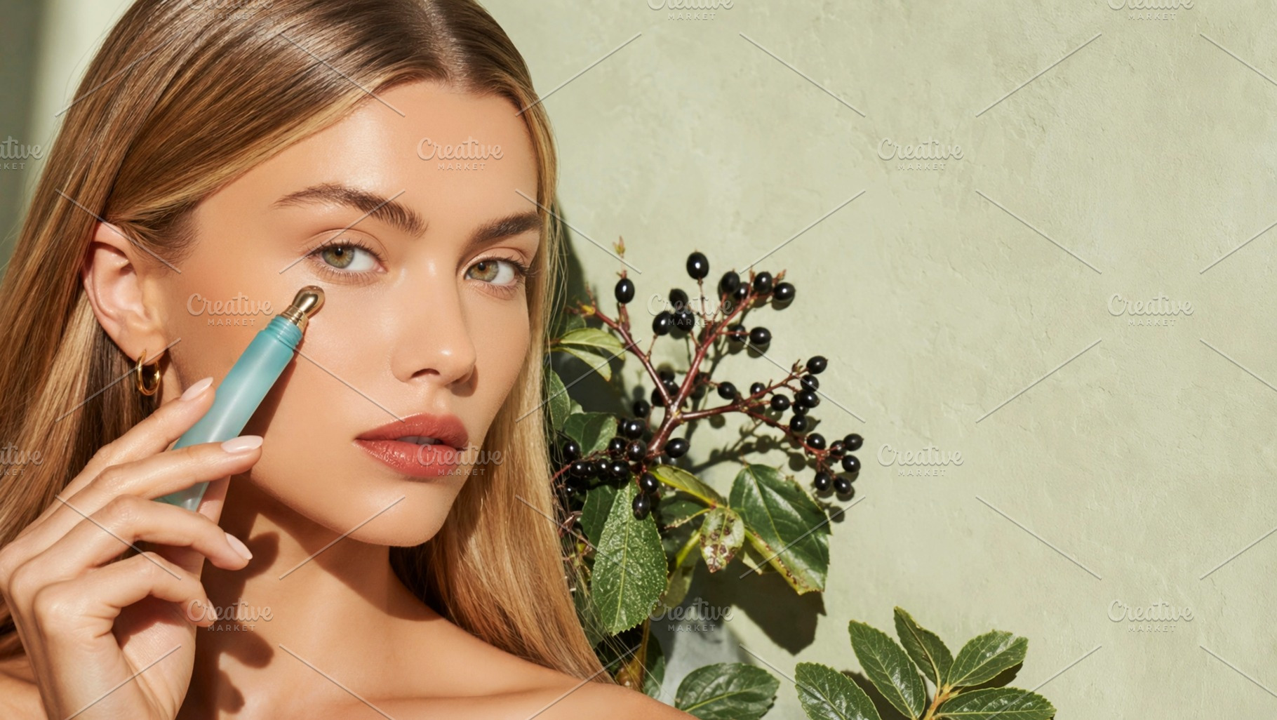 Model with Eye Gel Skincare Banner, a Beauty & Fashion Photo by The Edit