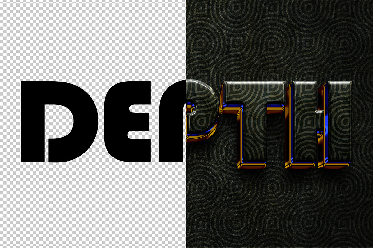 Depth 3D editable text effect, a Layer Style Add-On by Hello Muh (Photo 2 of 2)