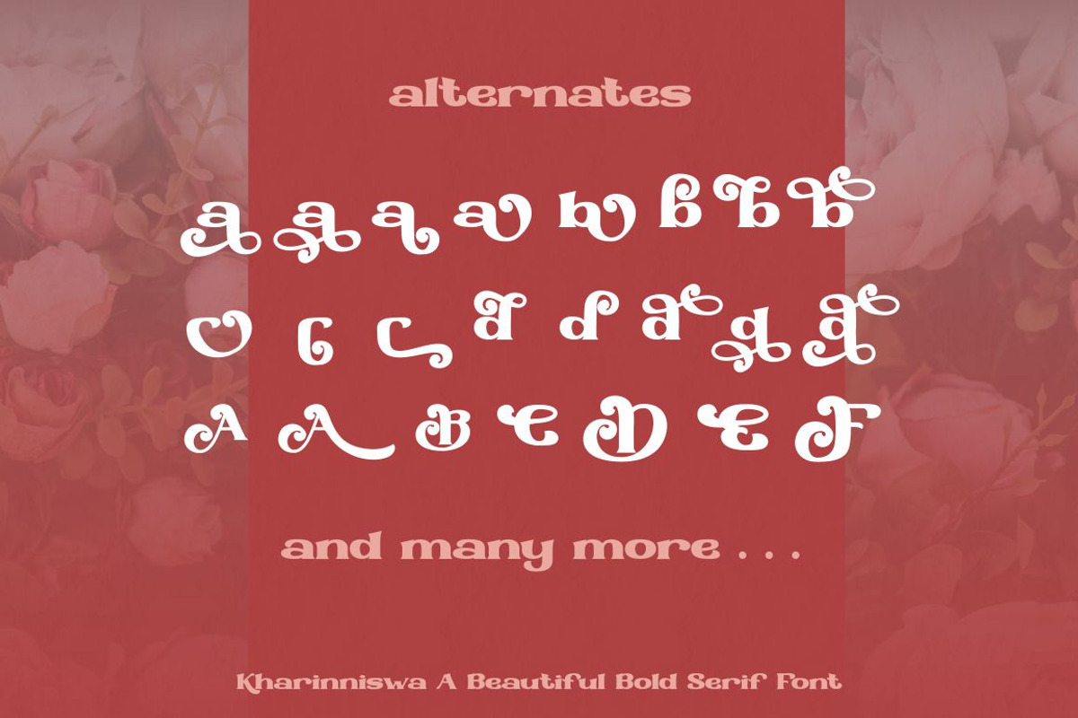 Kharinniswa - A Beautiful Bold Serif, a Serif Font by PutraCetol Studio (Photo 7 of 11)