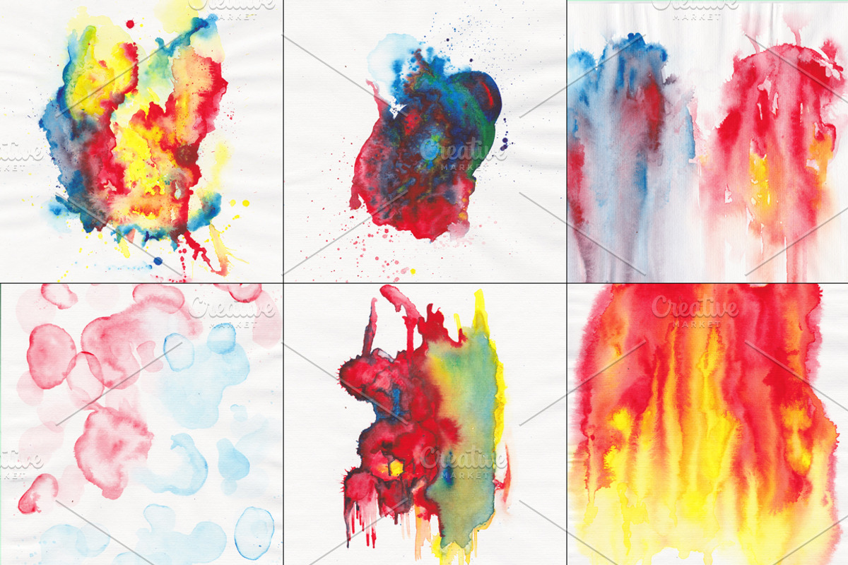 High Res Watercolor Textures preview 5