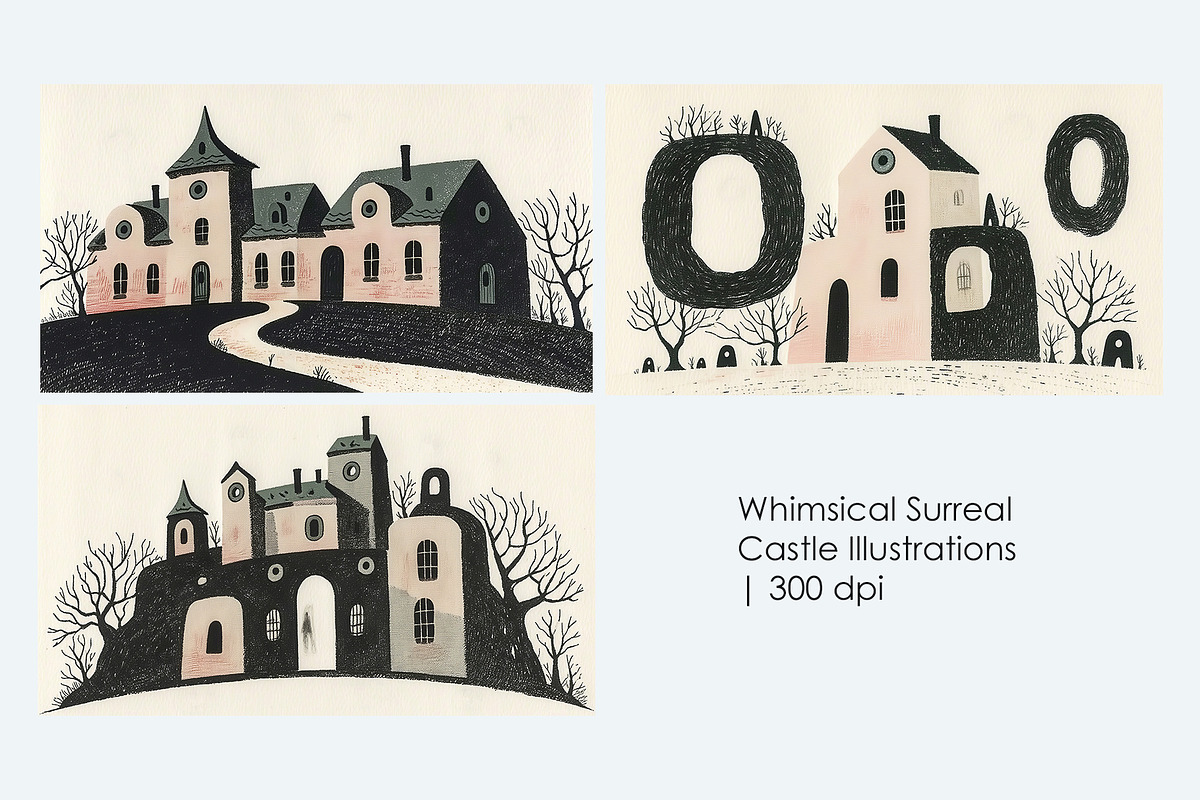 Whimsical Surreal Castle, a Decorative Illustration by StockVerse Creative (Photo 1 of 4)