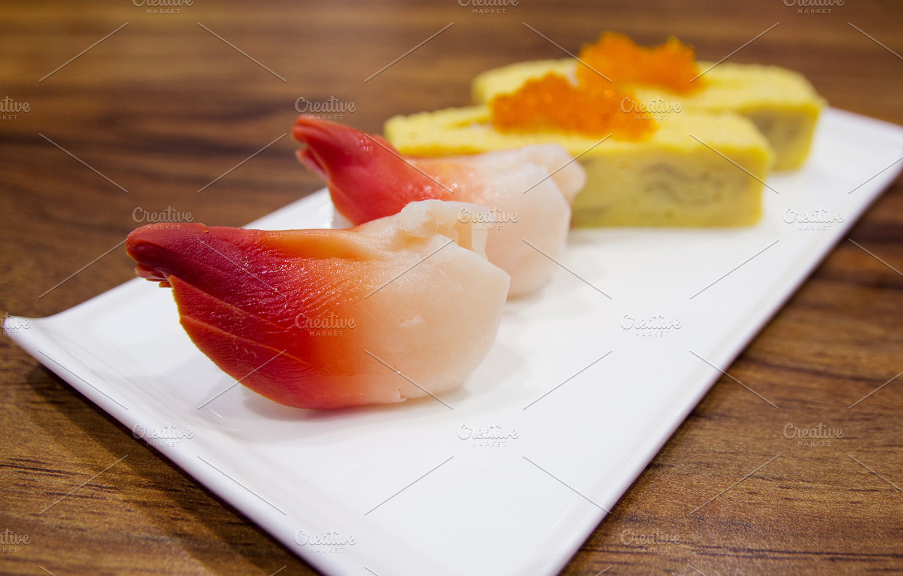 hokkigai nigiri sushi japanese food, a Food & Drink Photo by aopsan