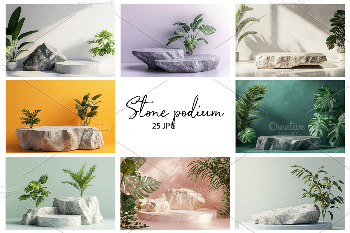 Natural Stone Podium Scene, a Background Photo by Nebbia (Photo 1 of 3)