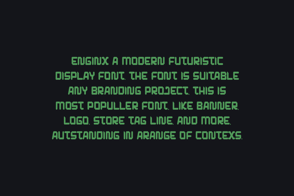 Enginx - Futuristic Font, a Sans Serif Font by QR Design Studio (Photo 2 of 9)