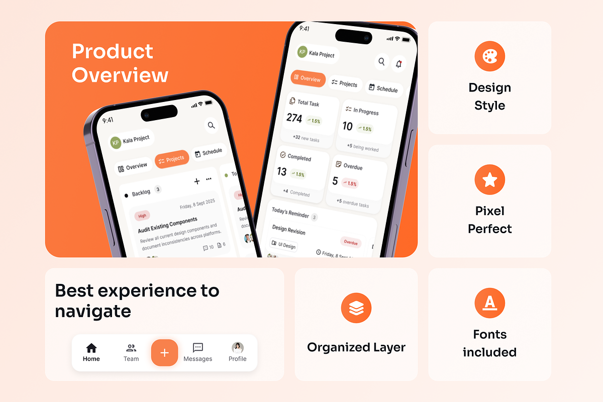 Workio - SAAS Project Management App, an UI Kit Template by Agensip Design Agency (Photo 3 of 10)