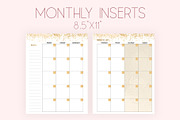 Monthly Planner Inserts 8.5x11 Gold, a Stationery Template by EasyLifePlanners (Thumbnail 1 of 2)