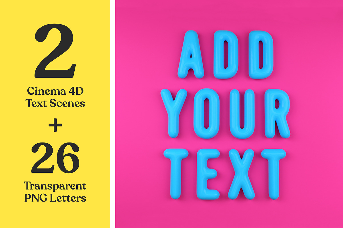 Editable 3D Text + 26 Letter PNGs, an Object Graphic by Over Under (Photo 1 of 6)
