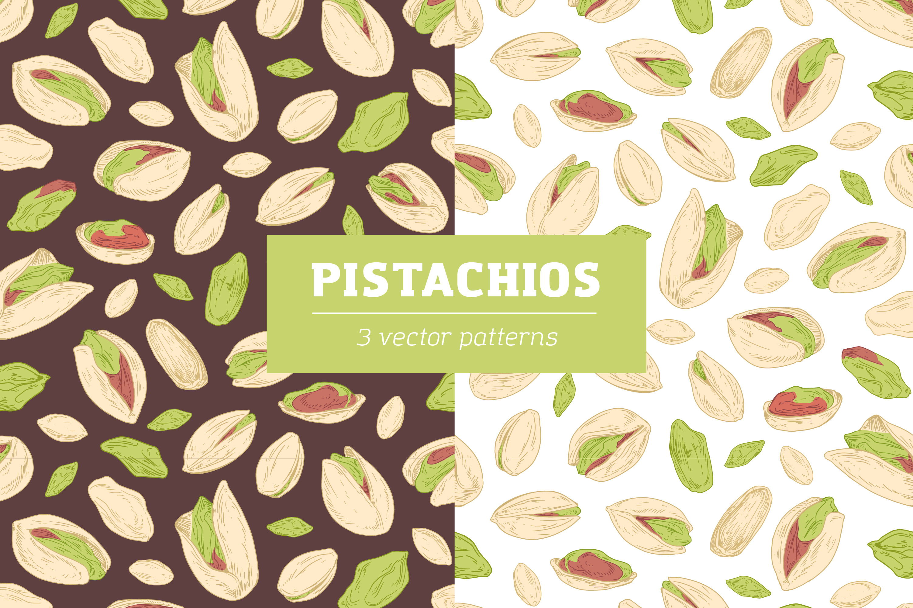 Pistachio nuts seamless patterns | Graphic Patterns ~ Creative Market