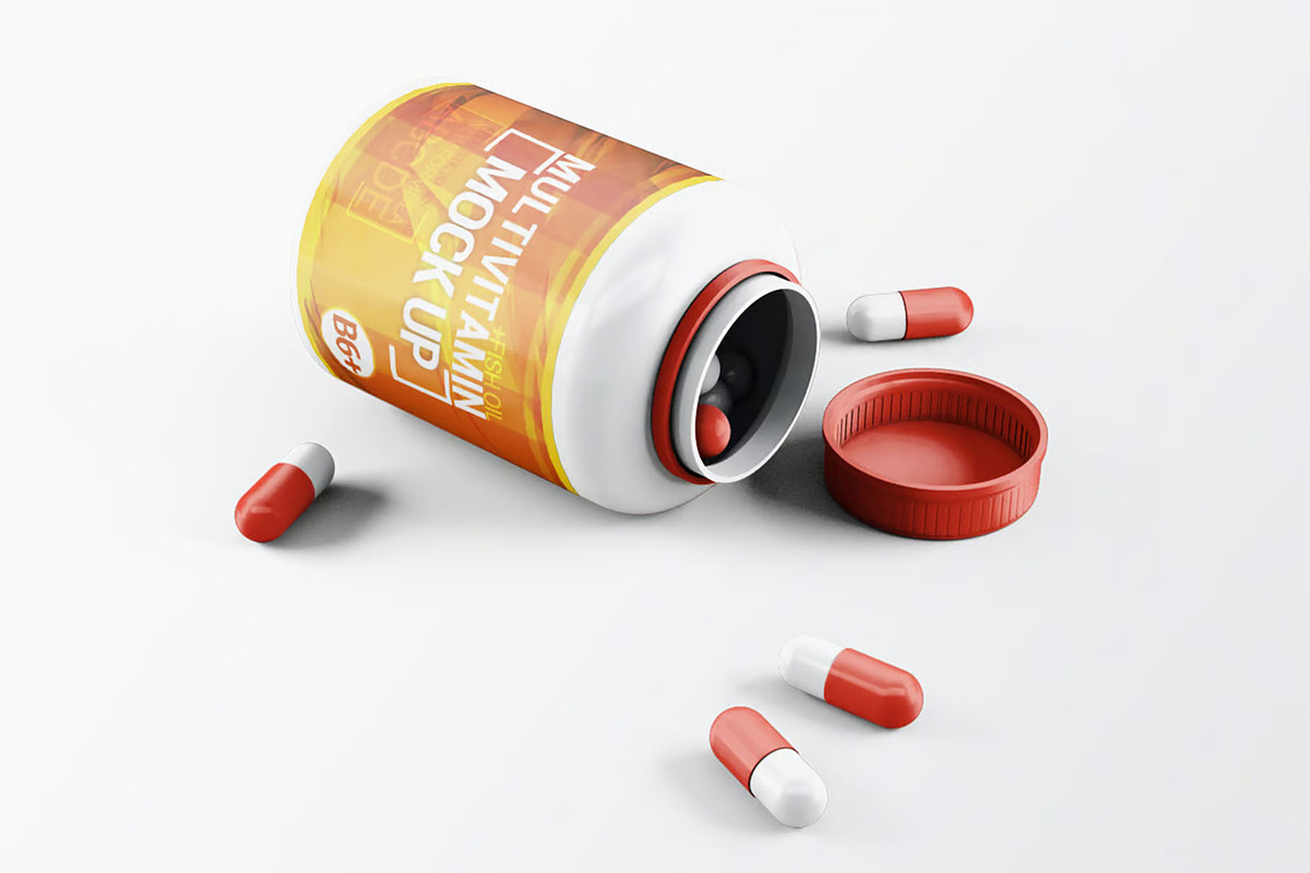 Pills Bootle Mockup, an Advertising Mockup by Hubzway (Photo 2 of 7)