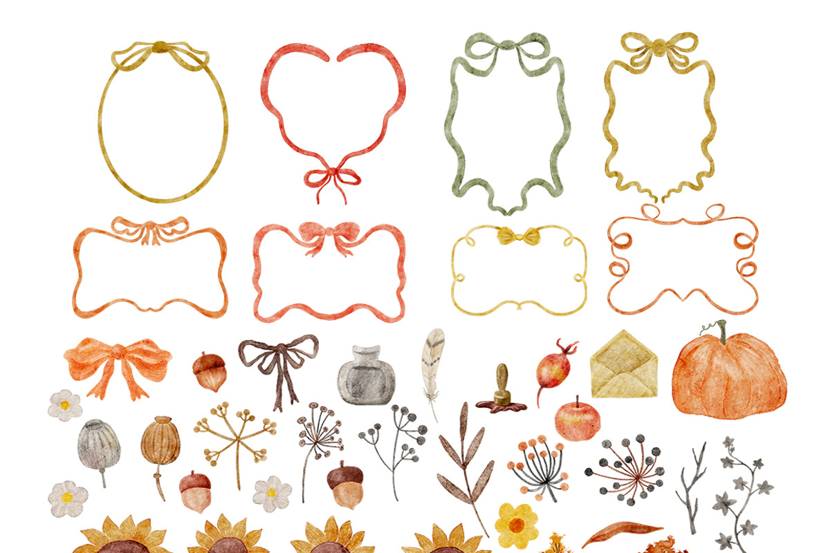 Thanksgiving Watercolor Clipart, an Object Illustration by Kattypainting (Photo 4 of 5)