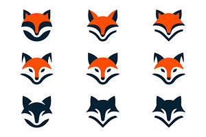Sleek Fox Head Logos, a Branding & Logo Template by Vectorium Studio