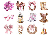 Watercolor Western Coquette Clipart, a Seasonal Illustration by Design Market (Thumbnail 4 of 5)