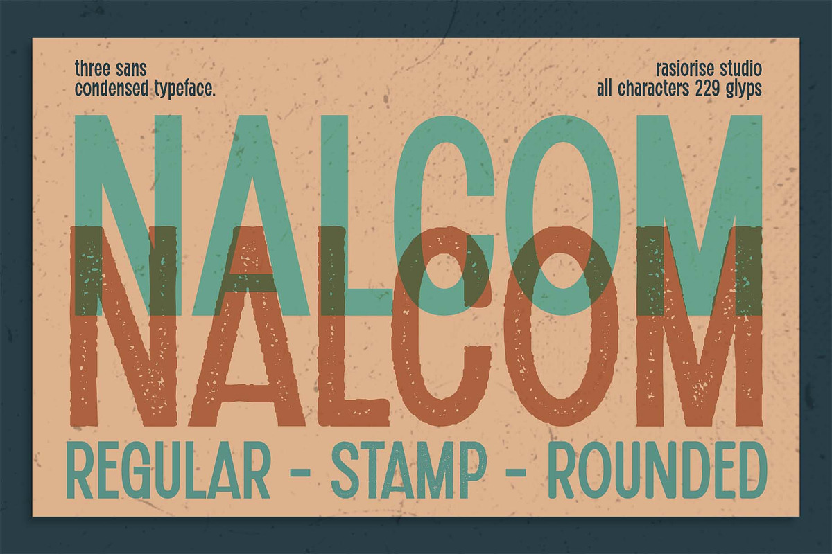 Nalcom Font, a Sans Serif Font by Rasiorise Studio (Photo 1 of 10)