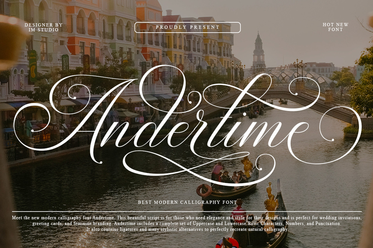 Andertime Calligraphy, a Script Font by IM Studio (Photo 1 of 10)