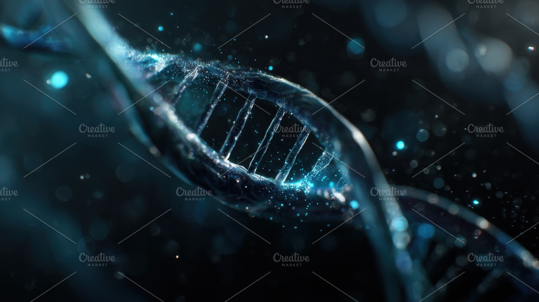 DNA strand on dark backdrop, a Photo by Beautiful things