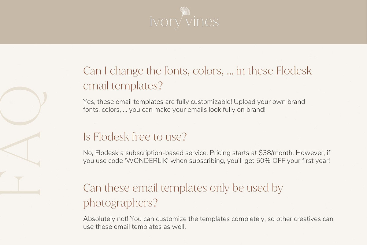 Photographer Flodesk Email Templates, an Email Template by Wonderlik Webdesign (Photo 9 of 9)