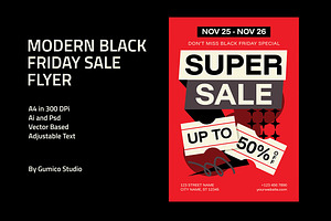 Modern Black Friday Sale Flyer, a Flyer Template by Gumico Studio.