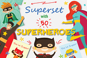 50%OFF!Super set with 50 SUPERHEROES, a Person Illustration by Virinaflora (Thumbnail 1 of 5)