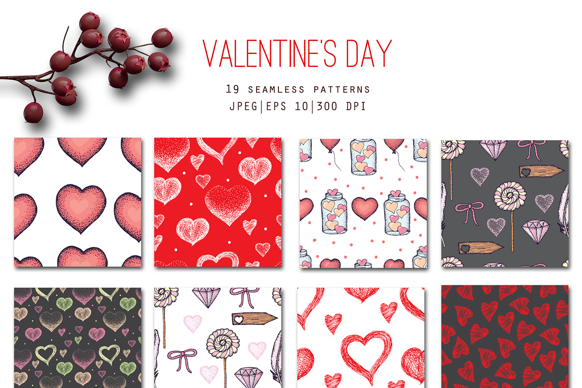 Valentine's Day Collection, a Background Graphic by Hand drawn Boutique (Photo 5 of 8)