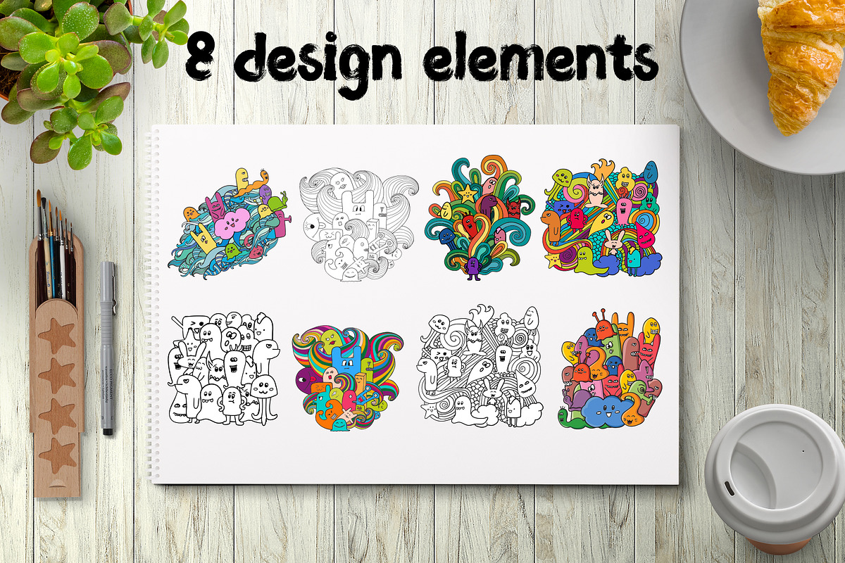 Cute Monsters, a Pattern Graphic by Olesya Agudova (Photo 7 of 9)