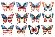 American Flag Butterfly Clipart, an Illustration by Dream Creation (Thumbnail 4 of 4)
