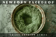 Newborn digital background - fur bed, a Background Graphic by Image Editing Store (Thumbnail 1 of 2)