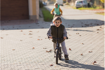 Boy at the bycicle walks at the, a Person Photo by oksix