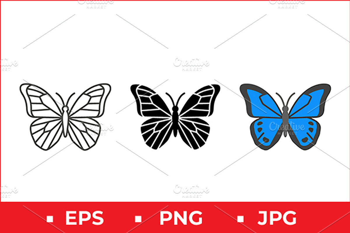 Colorful Butterfly Vector Icon Set, a Solid Icon by Artonix (Photo 1 of 2)