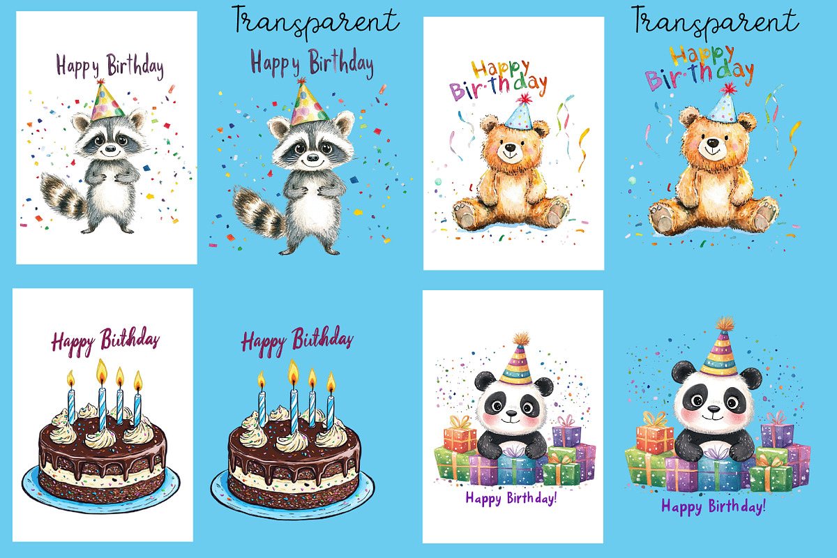 Happy birthday card bundle, an Illustration by Designworld (Photo 3 of 5)