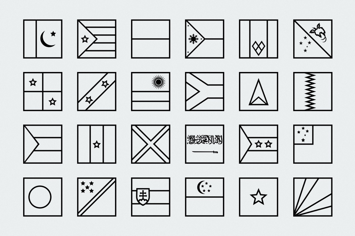Outline square world flags, a Graphic by Xinh Studio (Photo 5 of 5)