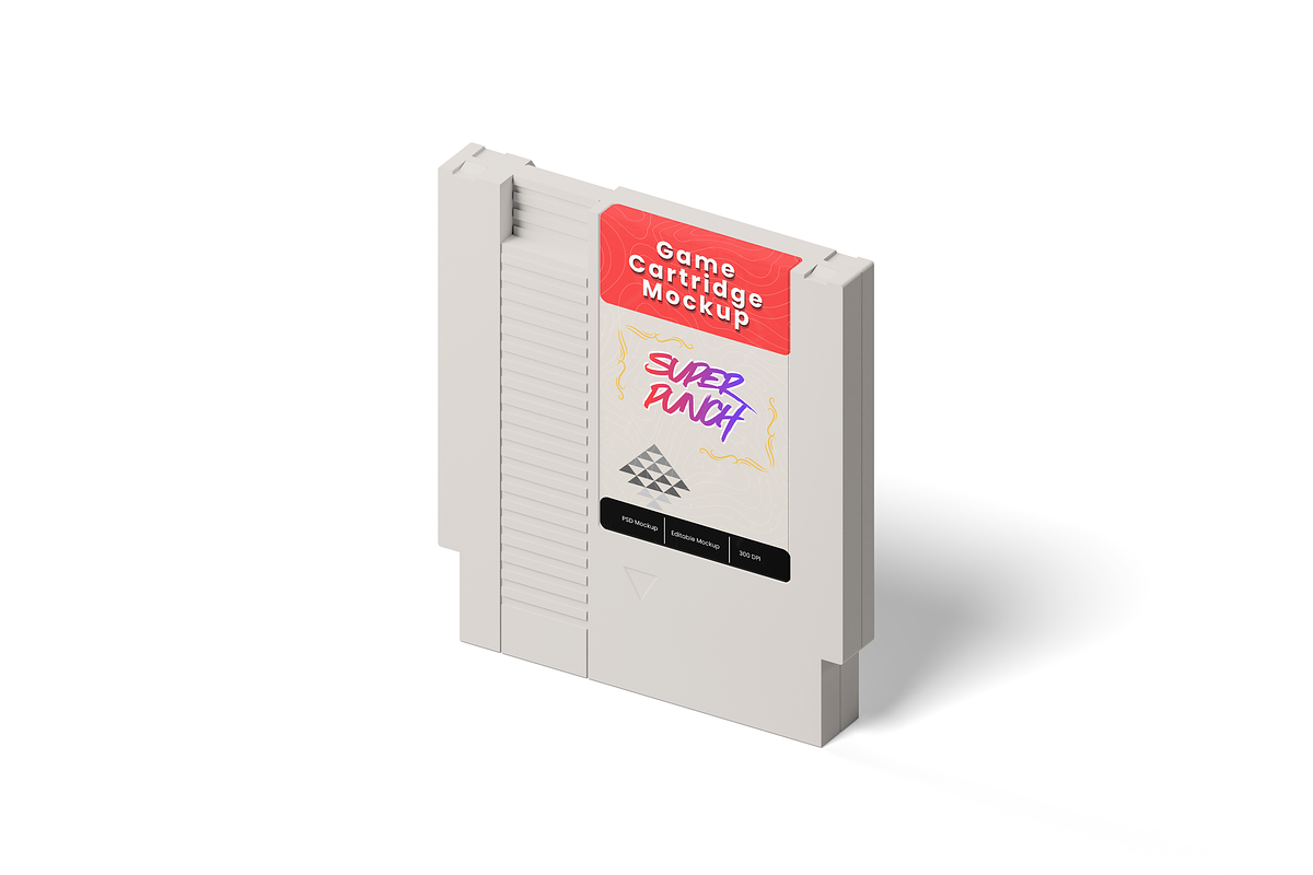Retro Game Cartridge Mockup, a Merchandise Mockup by DSNA Mockup (Photo 3 of 5)