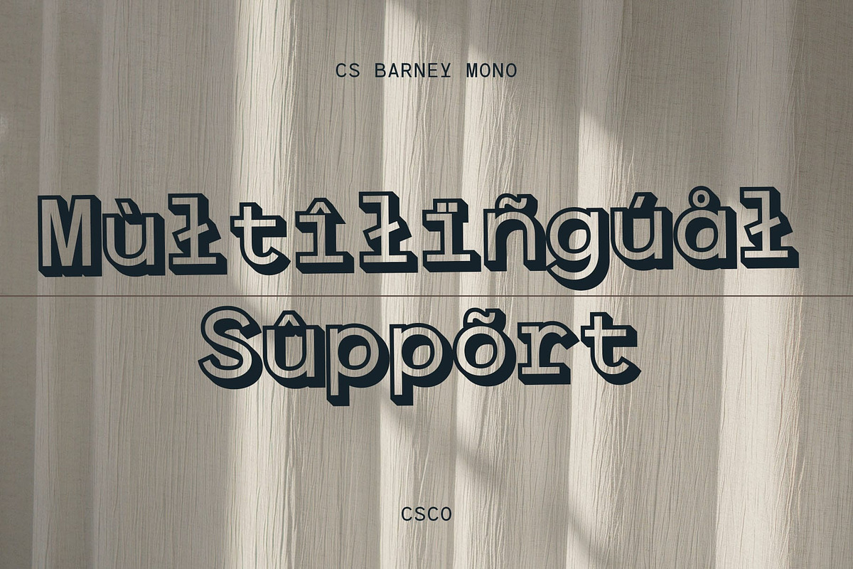 CS Barney Mono 3D, a Sans Serif Font by Craft Supply Co. (Photo 6 of 8)