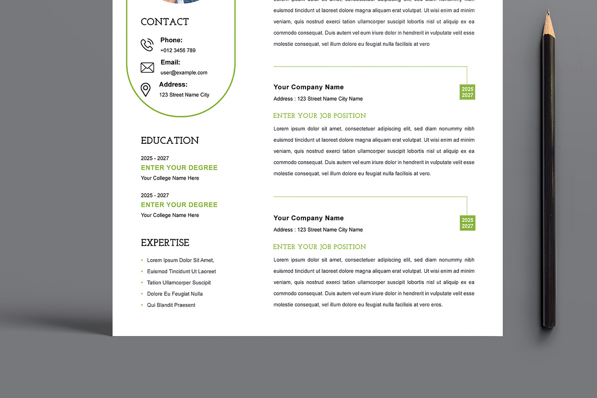 Resume Template Design Layout, a Resume Template by MightyDesign (Photo 3 of 8)