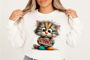 Whimsical Valentine Cats Clipart, an Illustration by Craft Nest (Thumbnail 8 of 11)