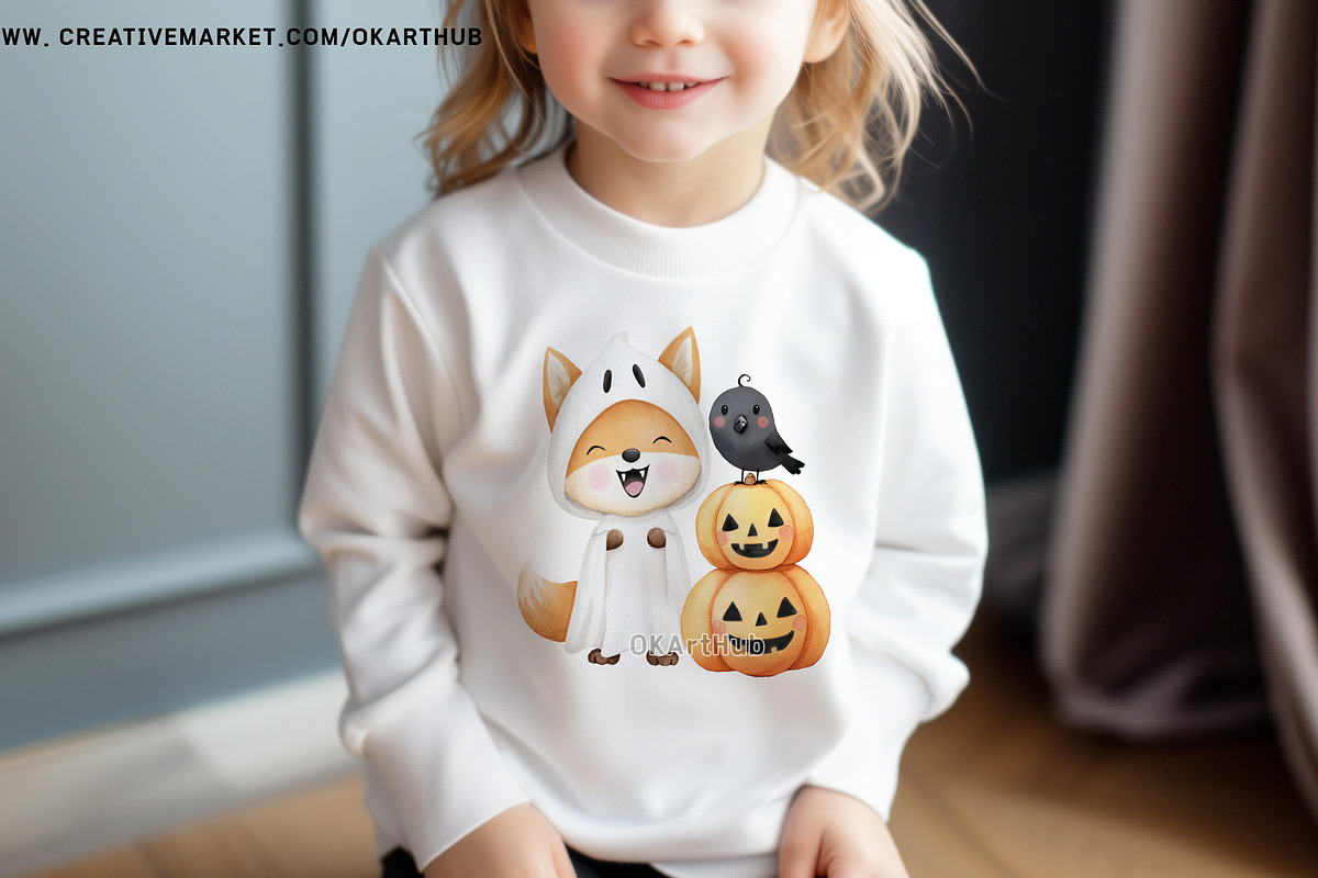 Halloween Woodland Animals Clipart, a Seasonal Illustration by OKArtHub (Photo 2 of 6)