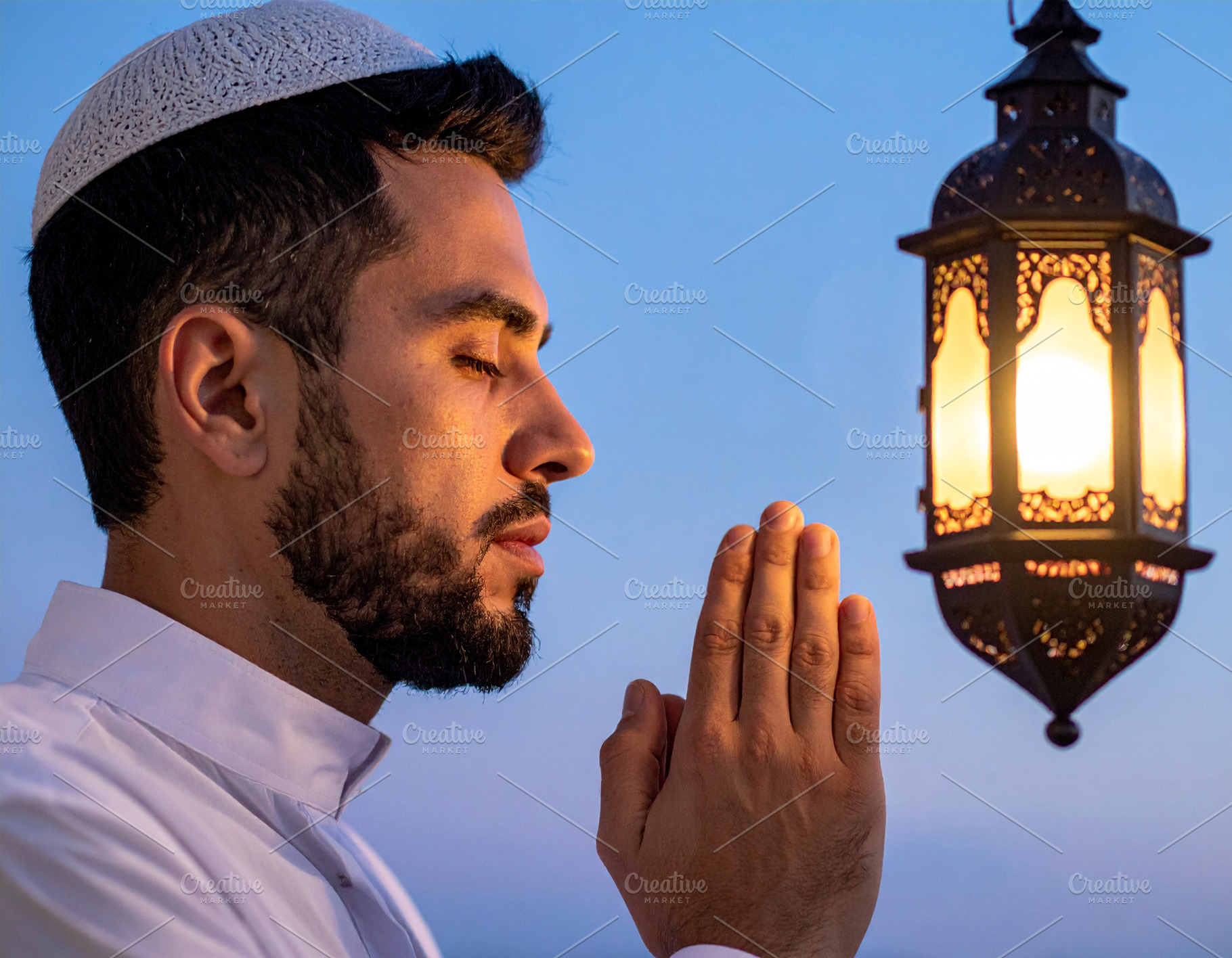 Serene ramadan prayer medium shot portrait, a Person Photo by DanFLCreativo