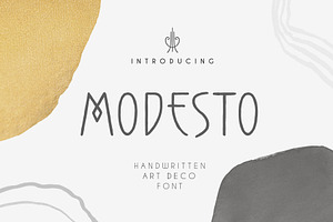 Modesto - Handwritten Art Deco Font, a Symbol Font by Struvictory.art
