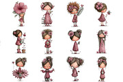 Bird and Flower Girl Sublimation, an Illustration by DreamArtGraphic (Thumbnail 2 of 4)