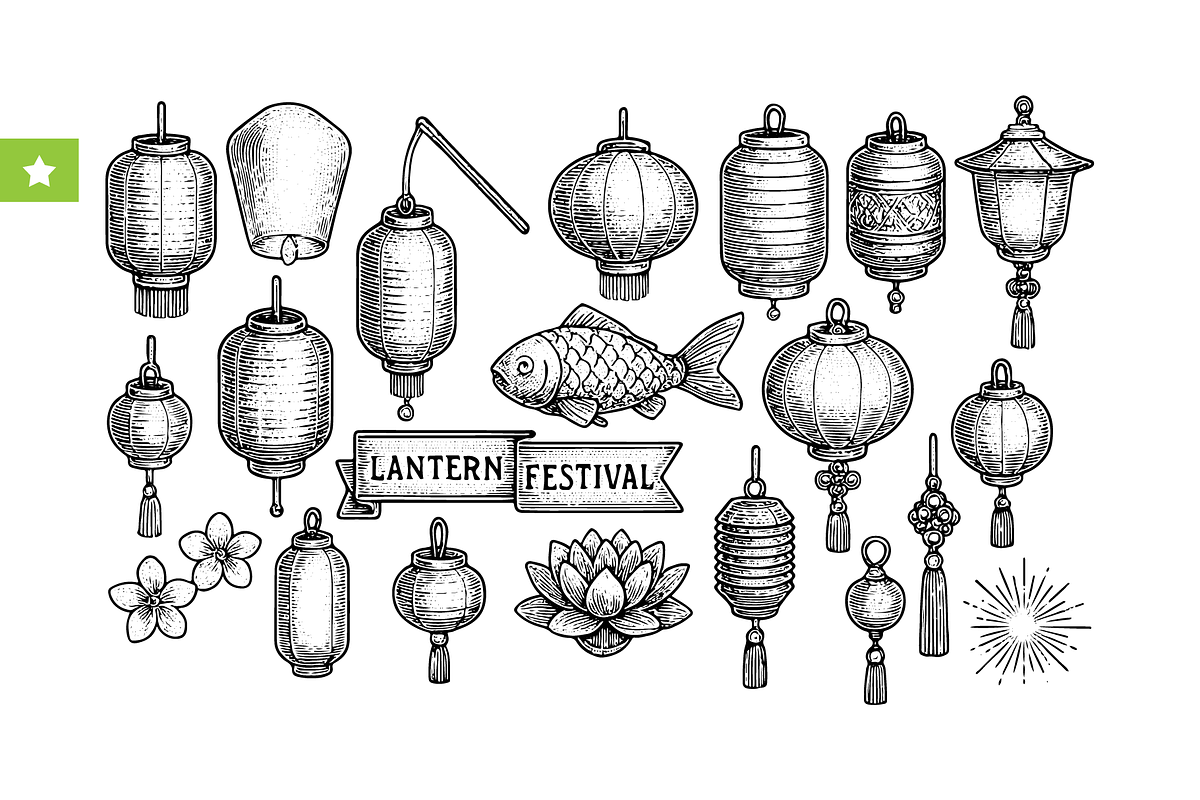Lantern Festival Set, an Object Graphic by RT Studio