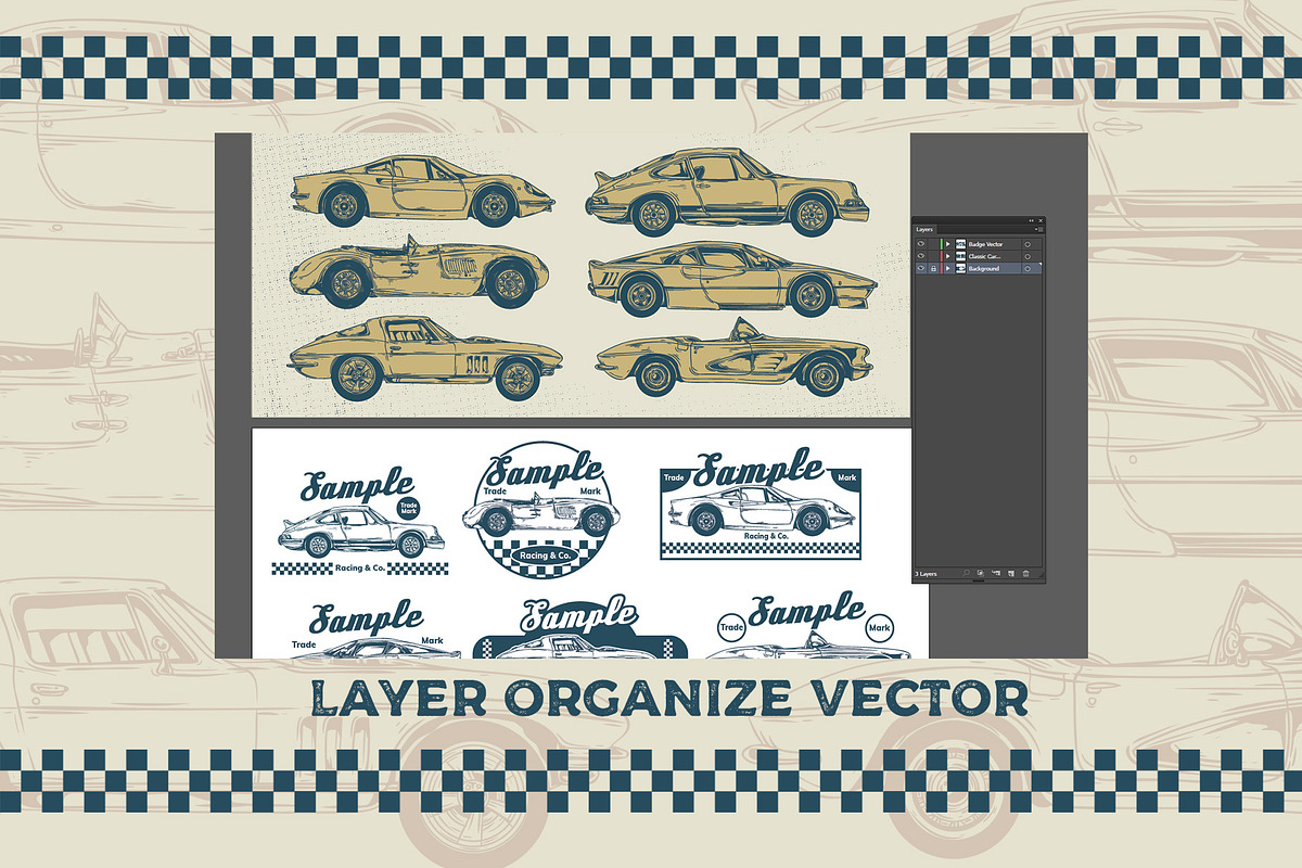 Classic Car Vector Kit, an Illustration by Dawnside Graphic (Photo 4 of 4)